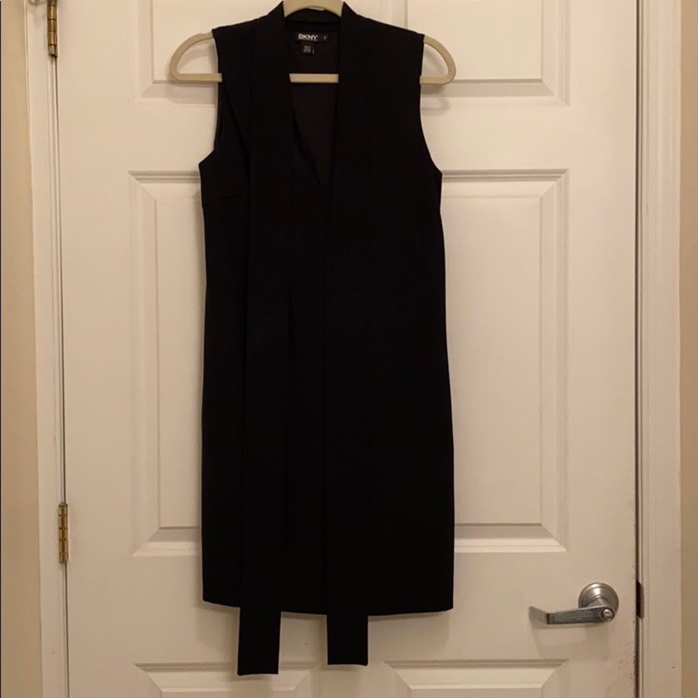 DKNY Tie Neck Sleeveless Dress